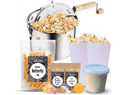 Slaný popcorn výhodný home set (hliníkový kotlík)