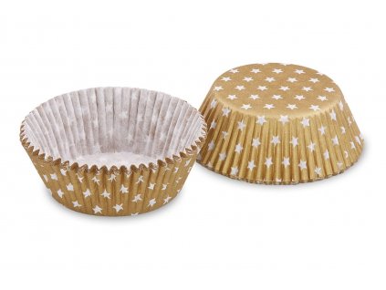 Košíčky na muffiny zlaté s hvězdičkami (40 ks)