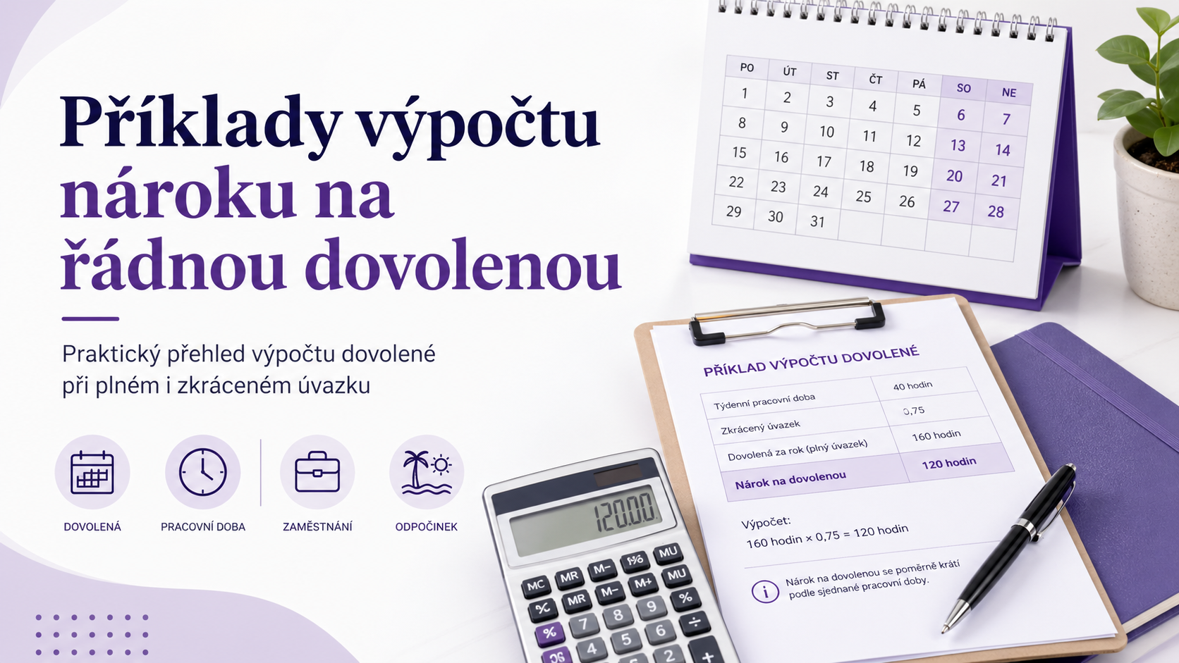 Příklady výpočtu nároku na řádnou dovolenou