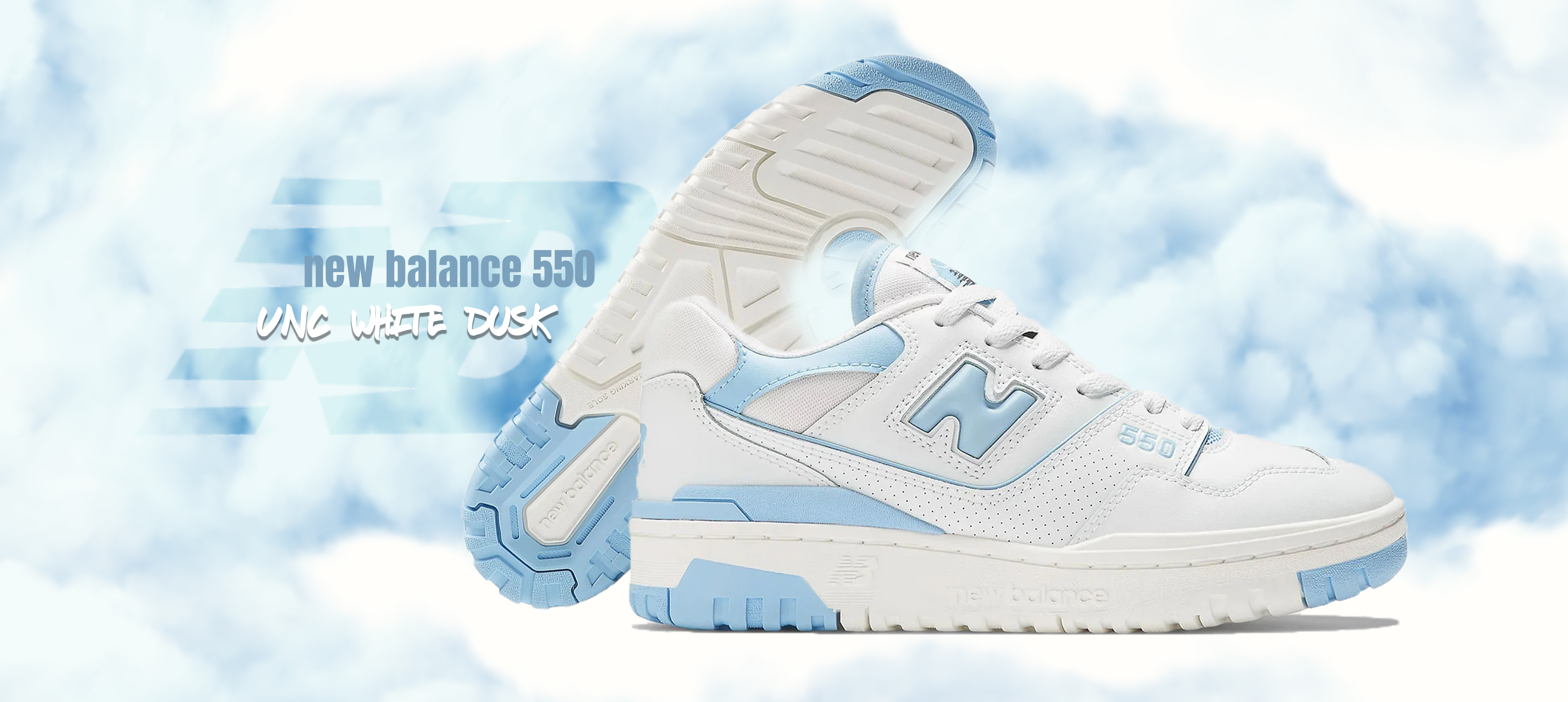 New Balance 550 UNC White Dusk Blue