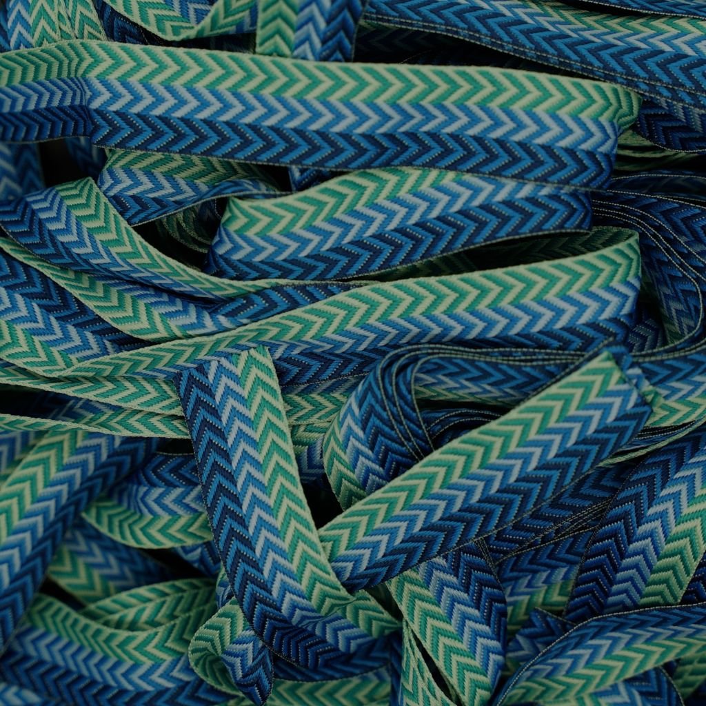 Lanvin Curb Blue Gradient fat shoelaces — extra-wide overlay laces (≈3 cm) with fade effect, OEM-style for the signature chunky Curb look.