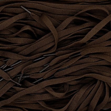 Brown flat shoelaces — classic replacements for Nike Air Force 1, Dunk and Jordan 1; clean flat profile for 6–8 eyelet sneakers.