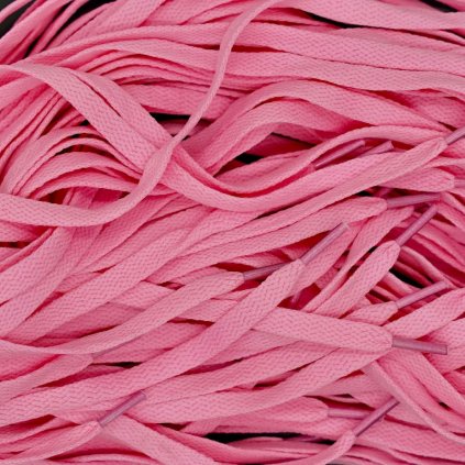 Pink flat shoelaces — premium replacement laces for Nike Air Force 1, Dunk and Air Max; crisp flat profile for 6–8 eyelet sneakers.