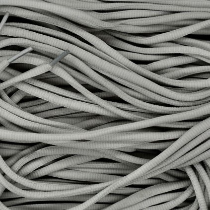 Grey oval shoelaces — durable replacement laces for Nike Pegasus/Vomero, ASICS GEL-Nimbus/GT-2160 and New Balance 990; secure 6–8 eyelet fit.