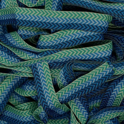Lanvin Curb Blue Gradient fat shoelaces — extra-wide overlay laces (≈3 cm) with fade effect, OEM-style for the signature chunky Curb look.
