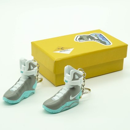 Air Mag mini sneaker keychains (pair) with mini shoe box