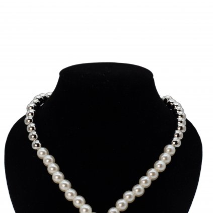 Silver tone pearls