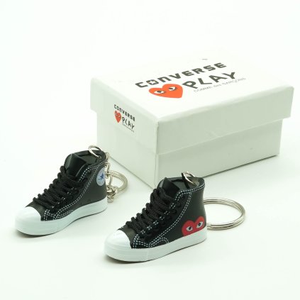 Converse x CDG mini sneaker keychains (pair) with mini shoe box