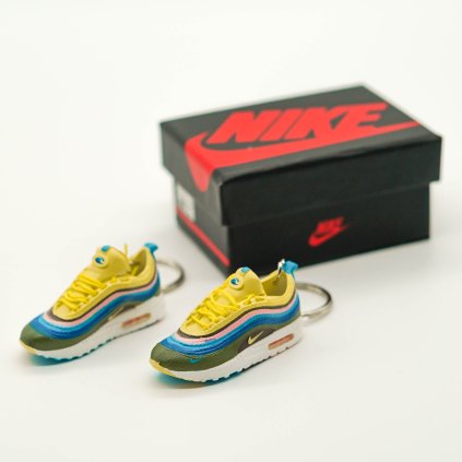 Air Max 1/97 “Sean Wotherspoon” mini sneaker keychains (pair) with mini shoe box