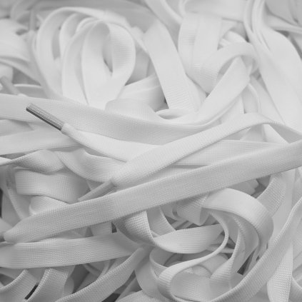 White Alexander McQueen replacement laces 12mm wide flat shoelaces