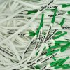 White Off-White oval shoelaces with green tips — designed for Nike Air Force 1, Air Jordan, Dunk and Air Max low-top sneakers.