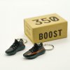Yeezy 350 “Core Black/Red” mini sneaker keychains (pair) with mini shoe box