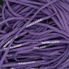 Purple Off-White oval replacement shoelaces with “SHOELACES” print — designed for Nike Air Force 1, Air Jordan, Dunk and Air Max.