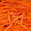 Orange Off-White flat replacement shoelaces with “SHOELACES” print — sharp flat profile for Nike Air Force 1, Air Jordan 1, Dunk and Air Max.
