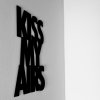 Close view of KISS MY AIRS wall sign showing smooth PLA+ surface and crisp lettering