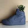 Grey monochrome AJ1 sneaker planter styled on a shelf