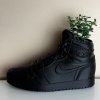 Black monochrome AJ1 sneaker planter with artificial plant