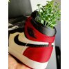 Side view of AJ1 “Bred Toe” sneaker planter showing planting cavity