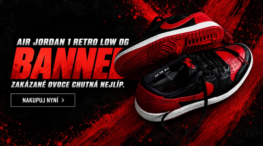 Objev legendární černo-červené Jordan 1 Retro Low OG Banned