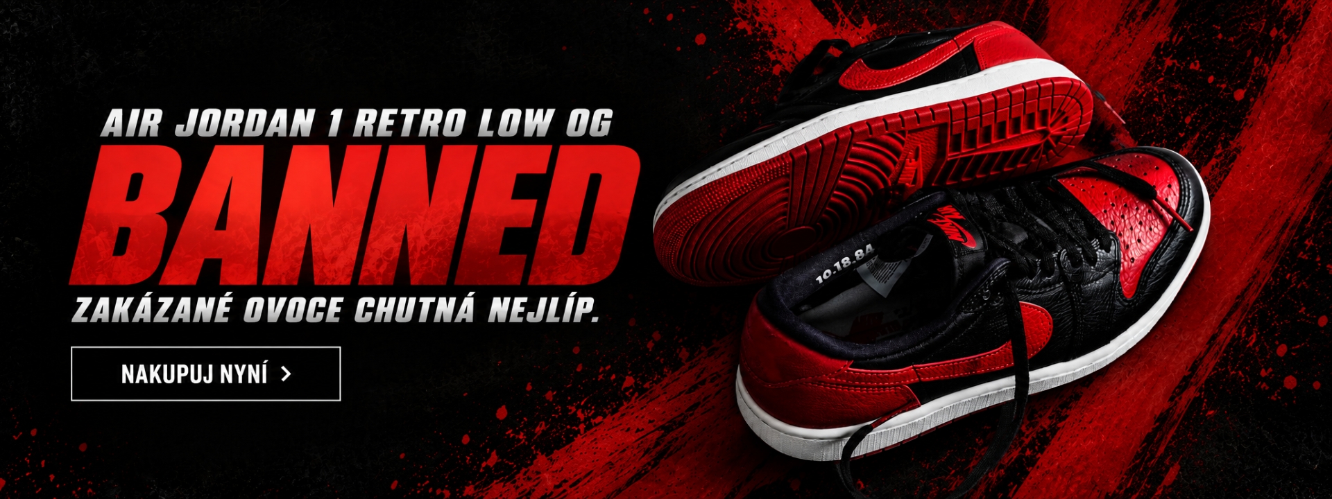 Objev legendární černo-červené Jordan 1 Retro Low OG Banned