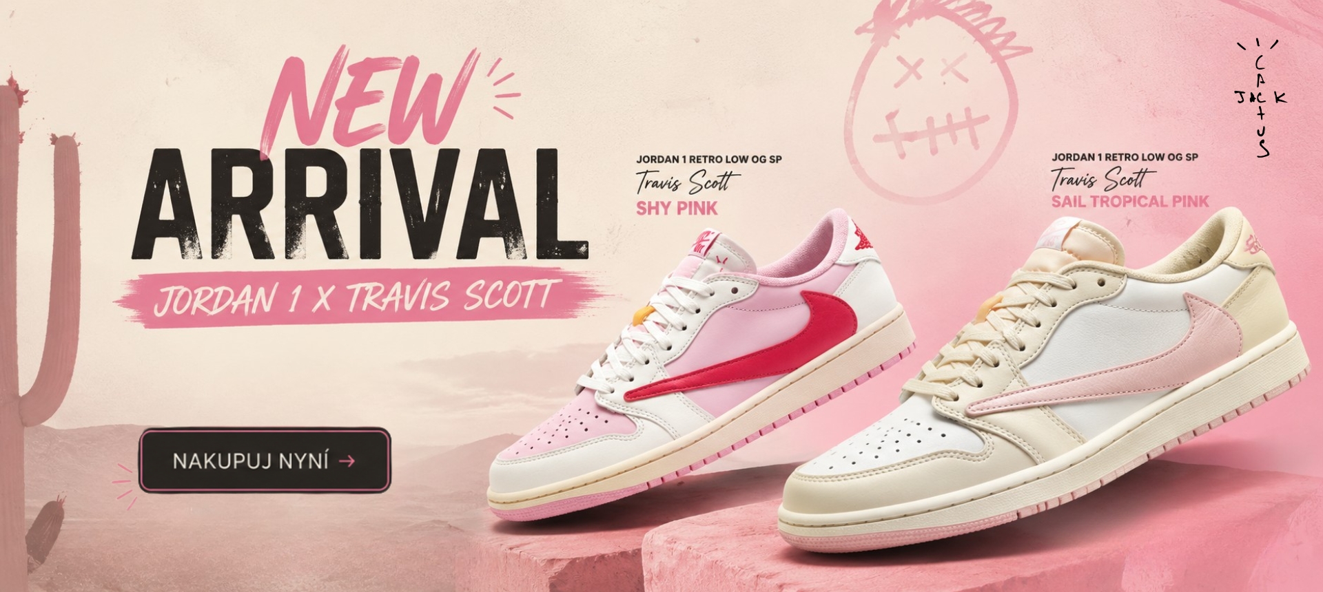 Jordan 1 Retro Low OG SP Travis Scott Pink