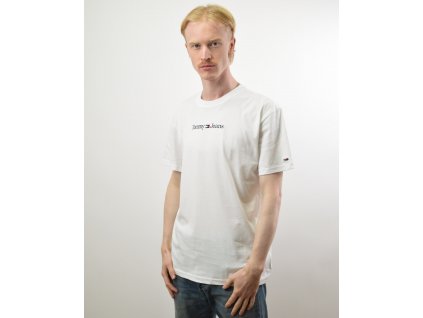 Tommy Jeans Linear Logo Tee White