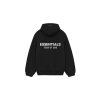 Černá mikina s kapucí Fear of God Essentials FW24 Fleece Hoodie logo na zádech