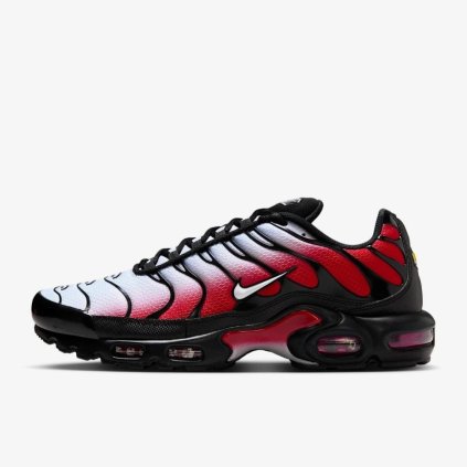 Nike AIR MAX PLUS / Pure Platinum University Red Black White - DM0032-017 (Velikost Eur 46|US 12|30cm)