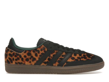 adidas Samba OG Black Green Leopard Womens 360 01