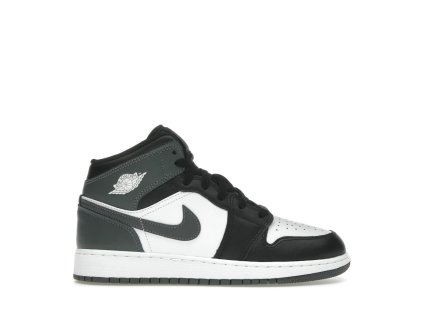 Jordan 1 Mid Black White Iron Grey (GS) (Velikost 37.5)