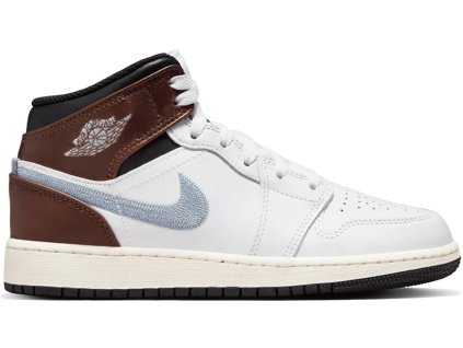 Jordan 1 Mid SE White Brown Blue Grey (GS) (Velikost 40)