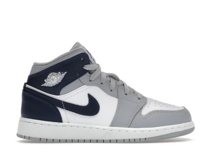 Jordan 1 Mid Wolf Grey Midnight Navy (GS) (Velikost 38)
