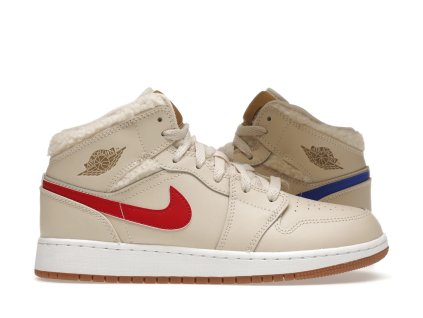 Jordan 1 Mid Utility Fleece Pearl White (GS) (Velikost 38)