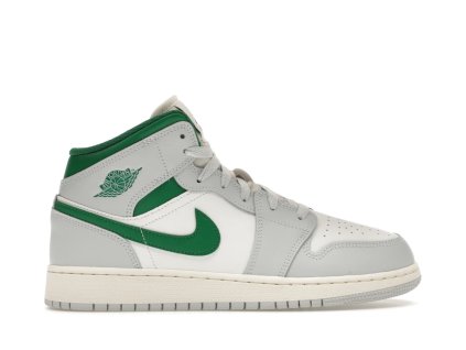 Jordan 1 Mid White Pure Platinum Pine Green (GS) (Velikost 38.5)