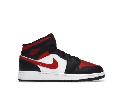 Air Jordan 1 Mid Black Fire Red (GS) (Velikost 38.5)