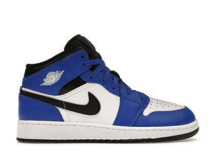Jordan 1 Mid Game Royal White Black (GS) (Velikost 37.5)