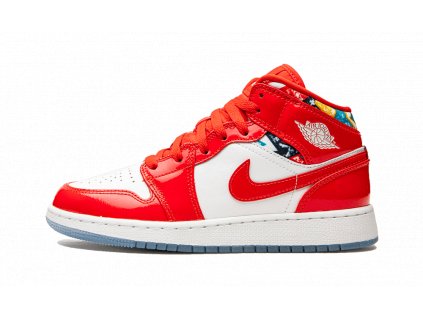 air jordan 1 mid barcelona sweater red patent gs 1 1000