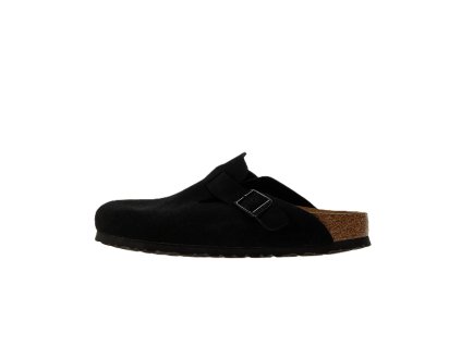 Birkenstock Boston Soft Footbed "Suede Black"