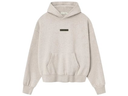 16323 fear of god essentials classic fleece hoodie heather stone 1