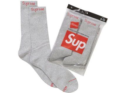 15030 supreme hanes crew socks 4 pack heather grey