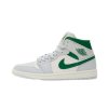 Jordan 1 Mid "White Pure Platinum Pine Green"