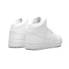 AirJordan1MidTripleWhiteTumbledLeather GS 3