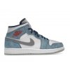 Jordan 1 Mid "French Blue Fire Red"