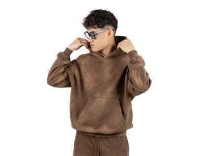 Droven Washed Hoodie -Brown