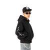 Droven Flame Crop Hoodie - Black