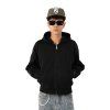 Droven Flame Crop Hoodie - Black