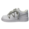 Nike Air Force 1 White Double Rope Laces White Silver