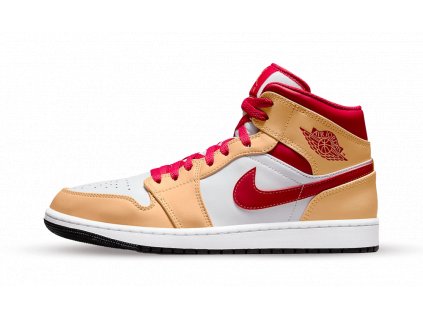 Air Jordan 1 Mid Beige White Red