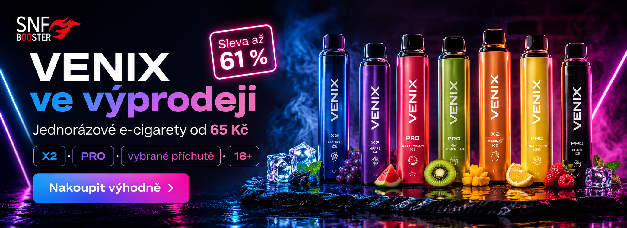Výprodej jednorázových e-cigaret VENIX X2 a VENIX PRO