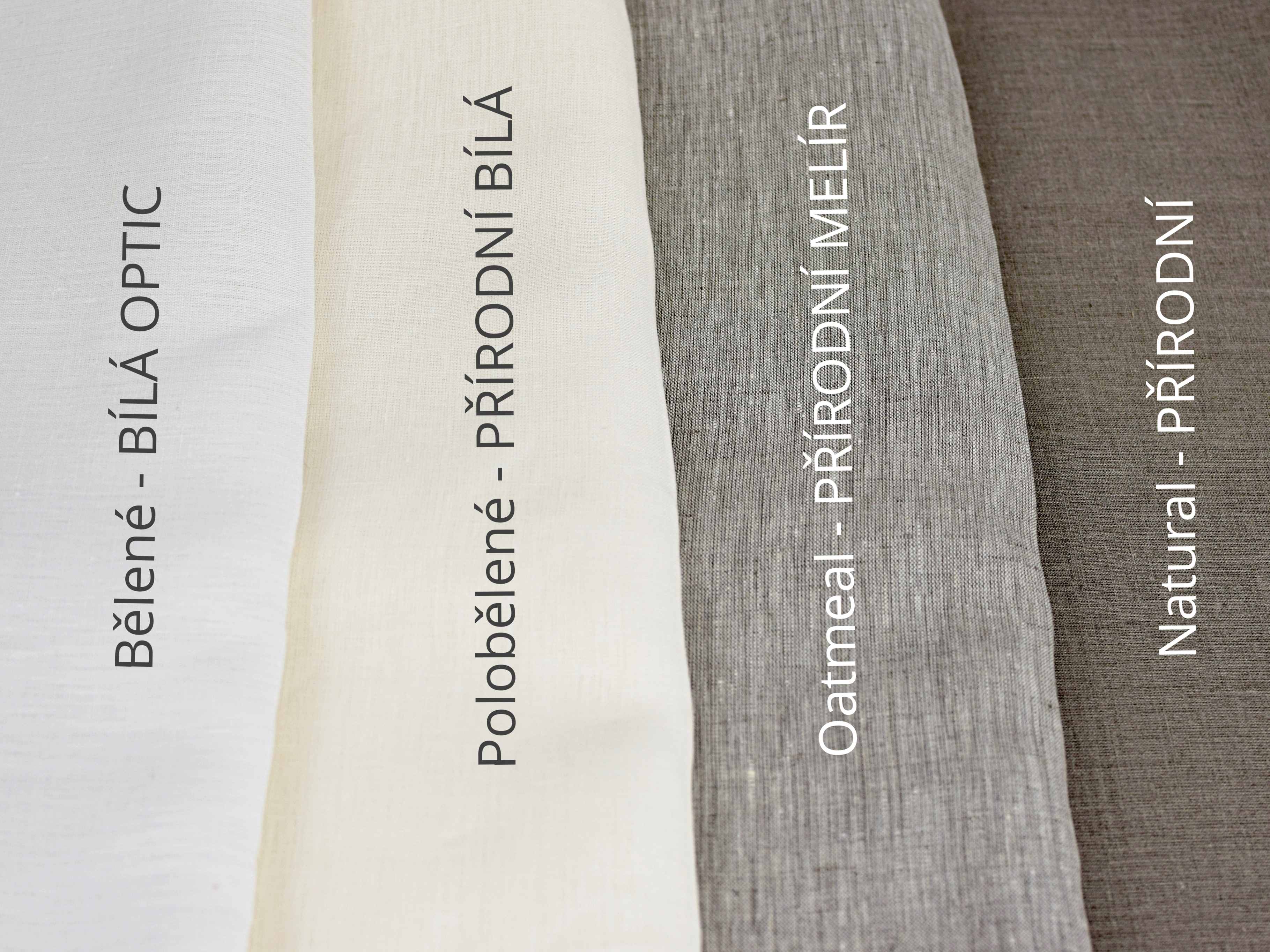 Přírodní a bílý LEN